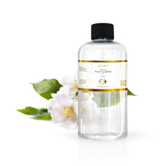 YANCY White Jasmine fragrance oil bottle pour for a calming diffuser aroma.
