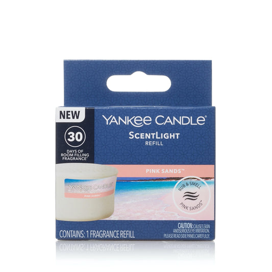 Yankee Candle Pink Sands ScentLight diffuser with artisan glass shade for ambient fragrance.