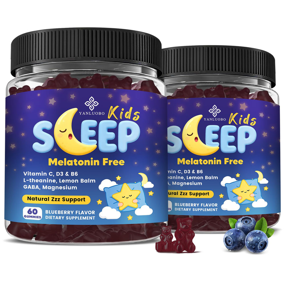 YANLUOBO Kids Sleep Gummies bottle front with berry flavor for calm nights