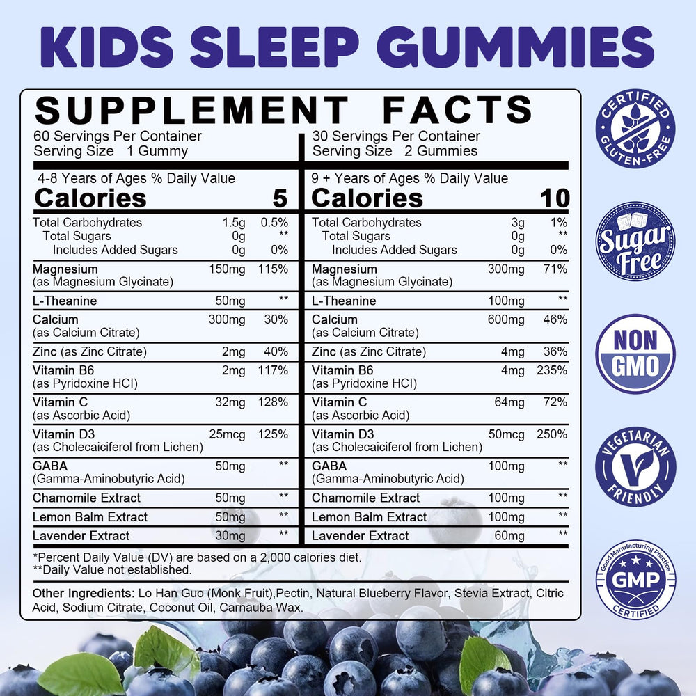 YANLUOBO Kids Sleep Gummies bottle pour showing easy nightly dose