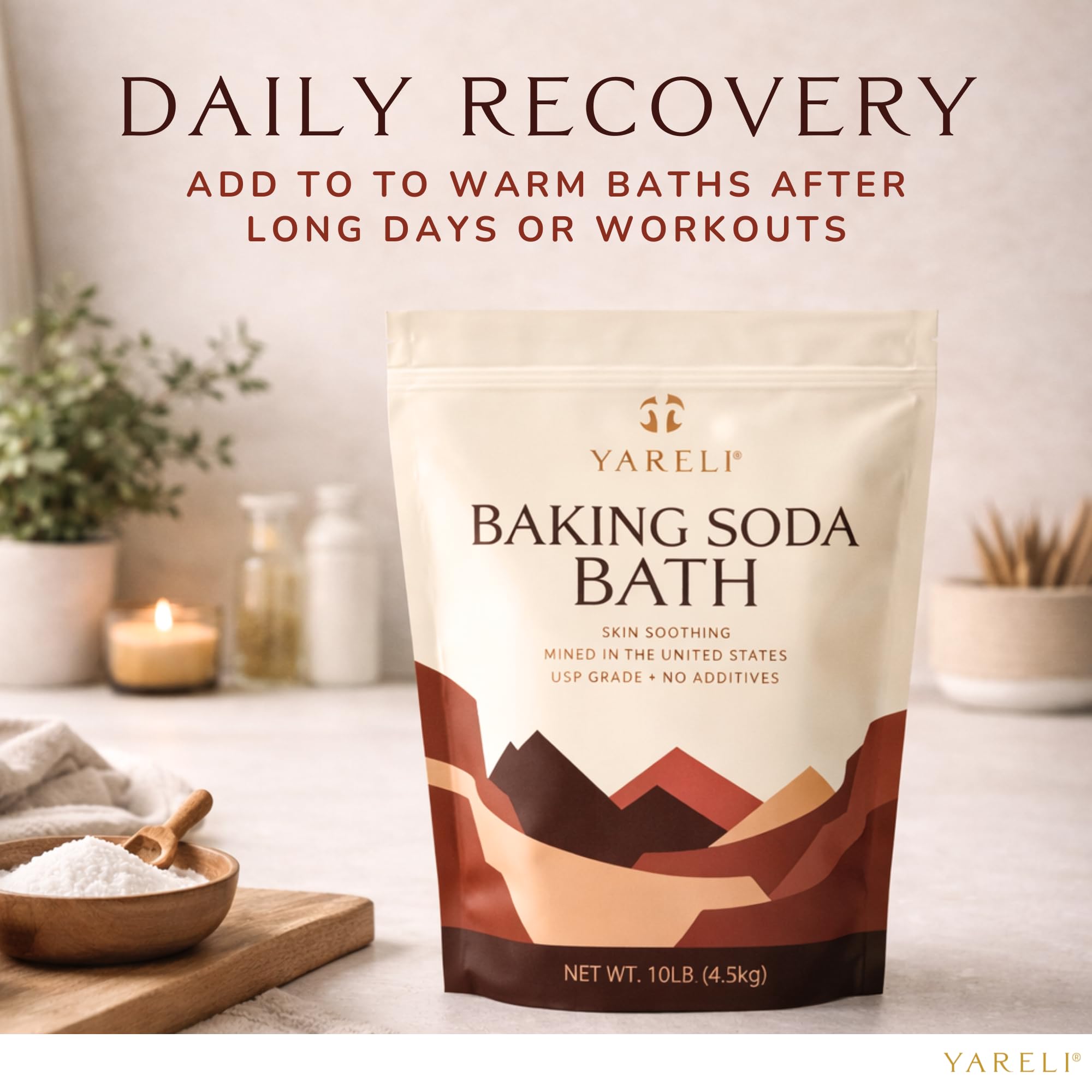 Yareli Baking Soda Bath for DIY bath bombs enabling customizable scents and textures.