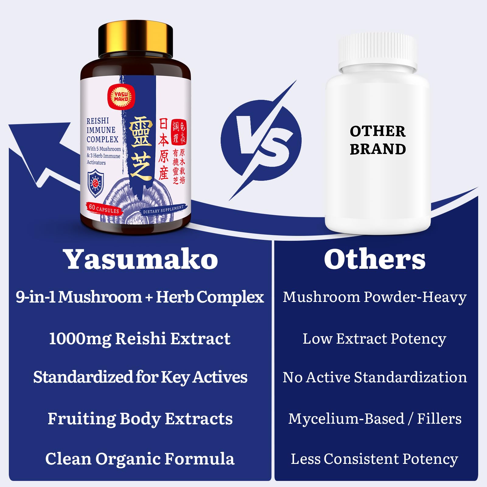 Packaging displays organic vegan notes and ingredient list for Yasumako.