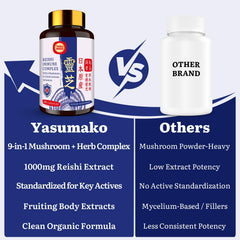 Packaging displays organic vegan notes and ingredient list for Yasumako.