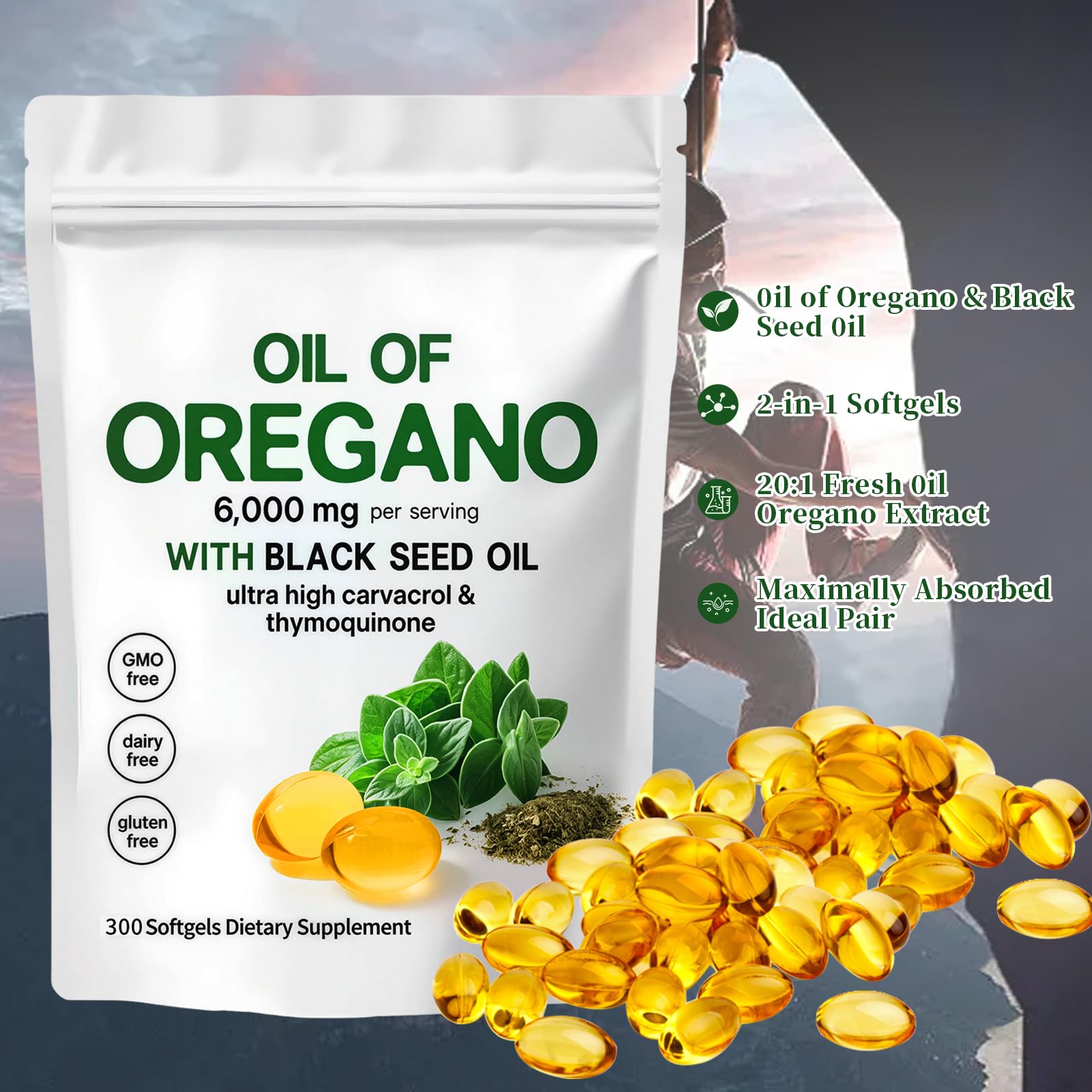 YATIME Black Seed Oil softgels image hints at dual nutrient blend