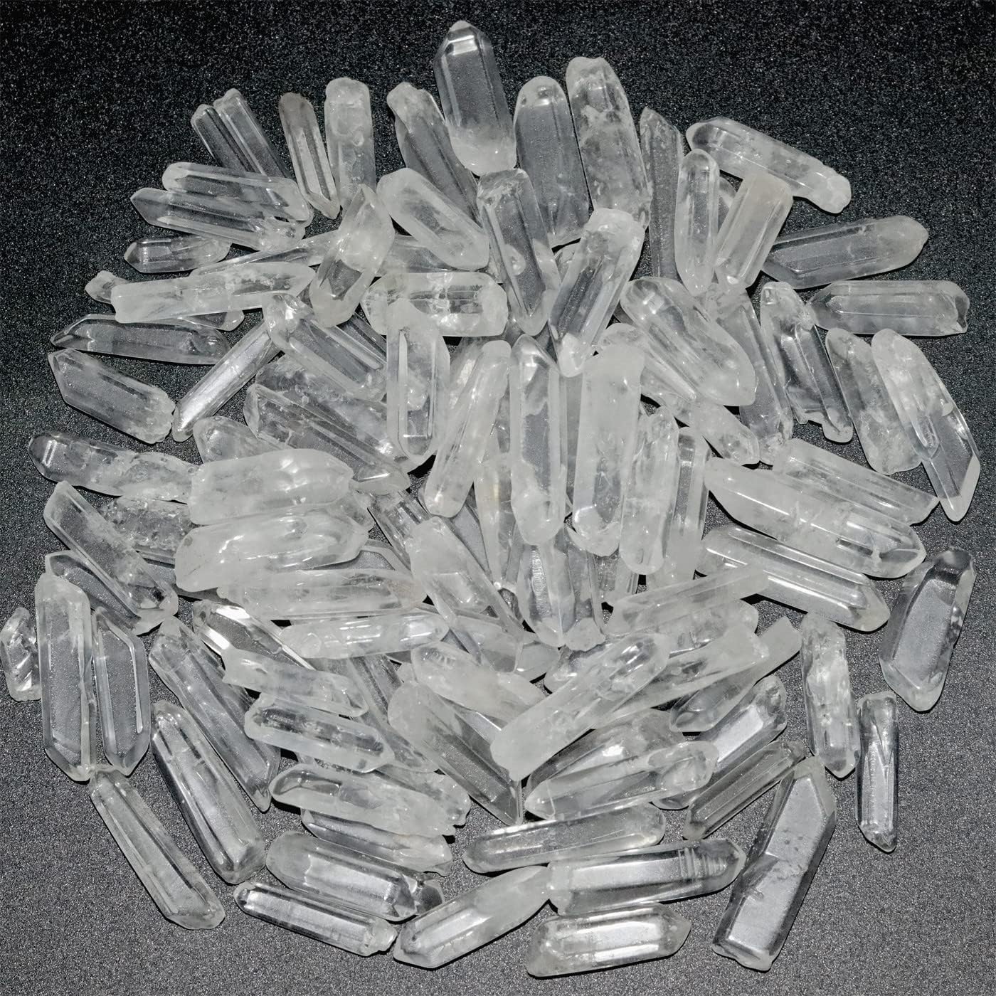 YATOJUZI clear quartz points, irregular cuts for meditation and energy balancing.