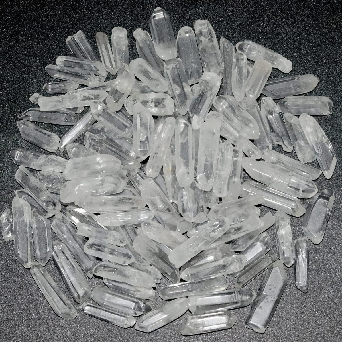 YATOJUZI clear quartz points, irregular cuts for meditation and energy balancing.