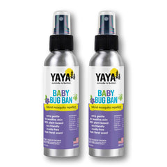 YAYA ORGANICS Baby Bug Ban bottle front with all-natural ingredients.