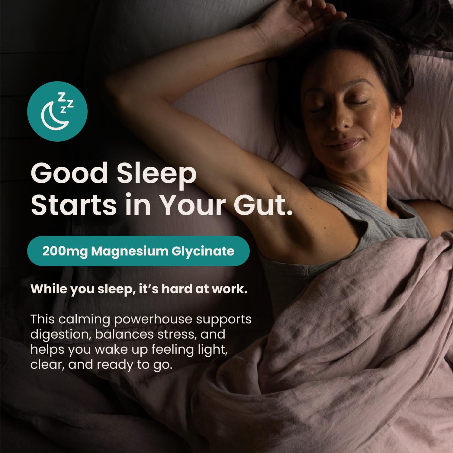 YayDay Nighttime magnesium glycinate bottle supports relaxation and sleep