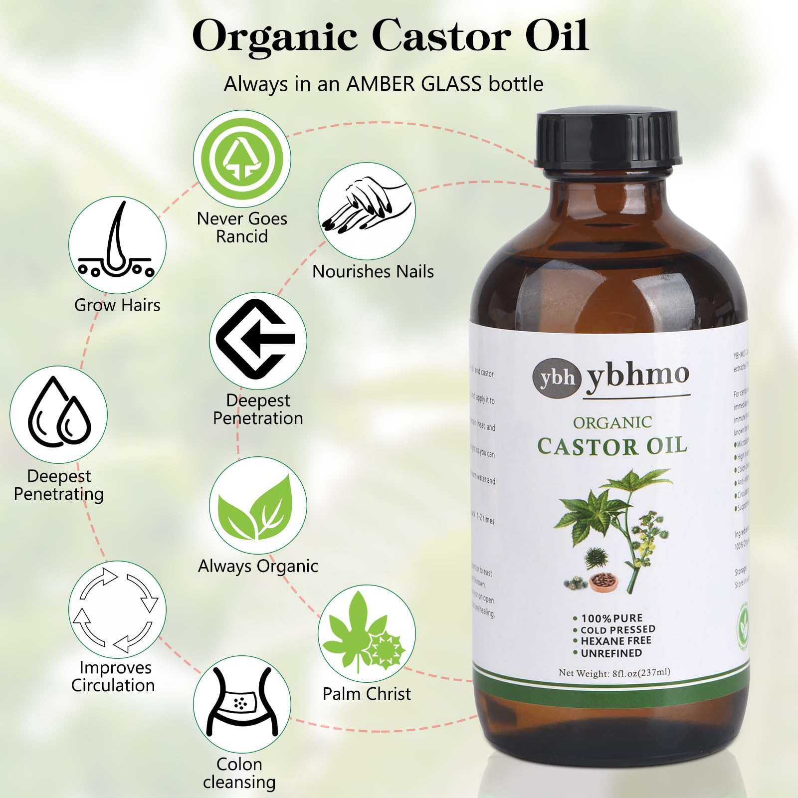 YBHMO abdomen wrap ready for targeted relaxation with castor oil
