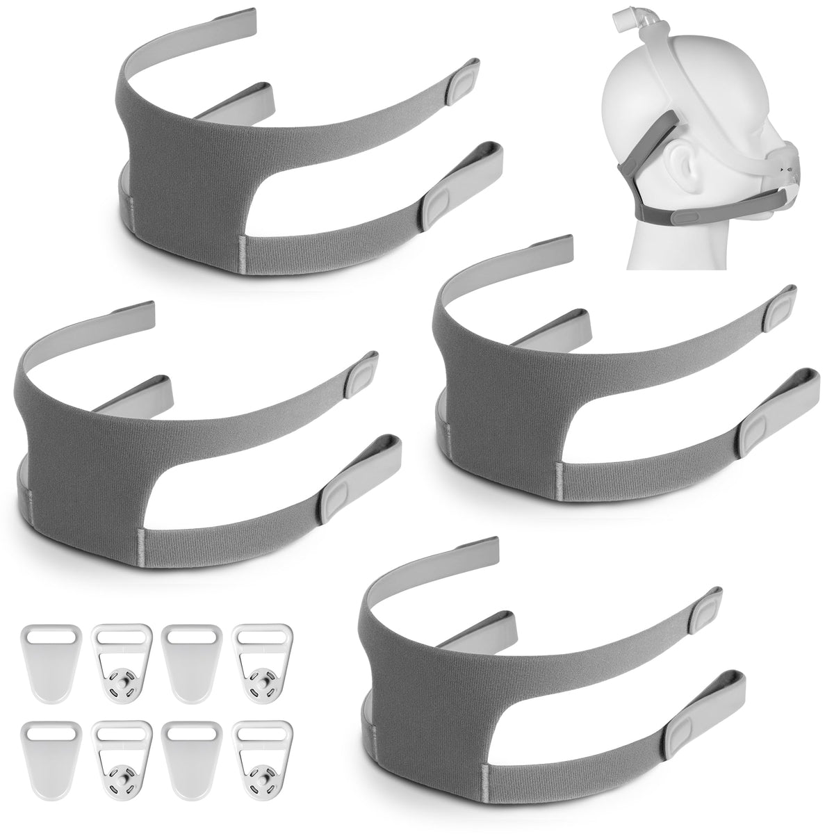 YBWM DreamWear headgear 4-pack front view emphasizing lightweight comfort.