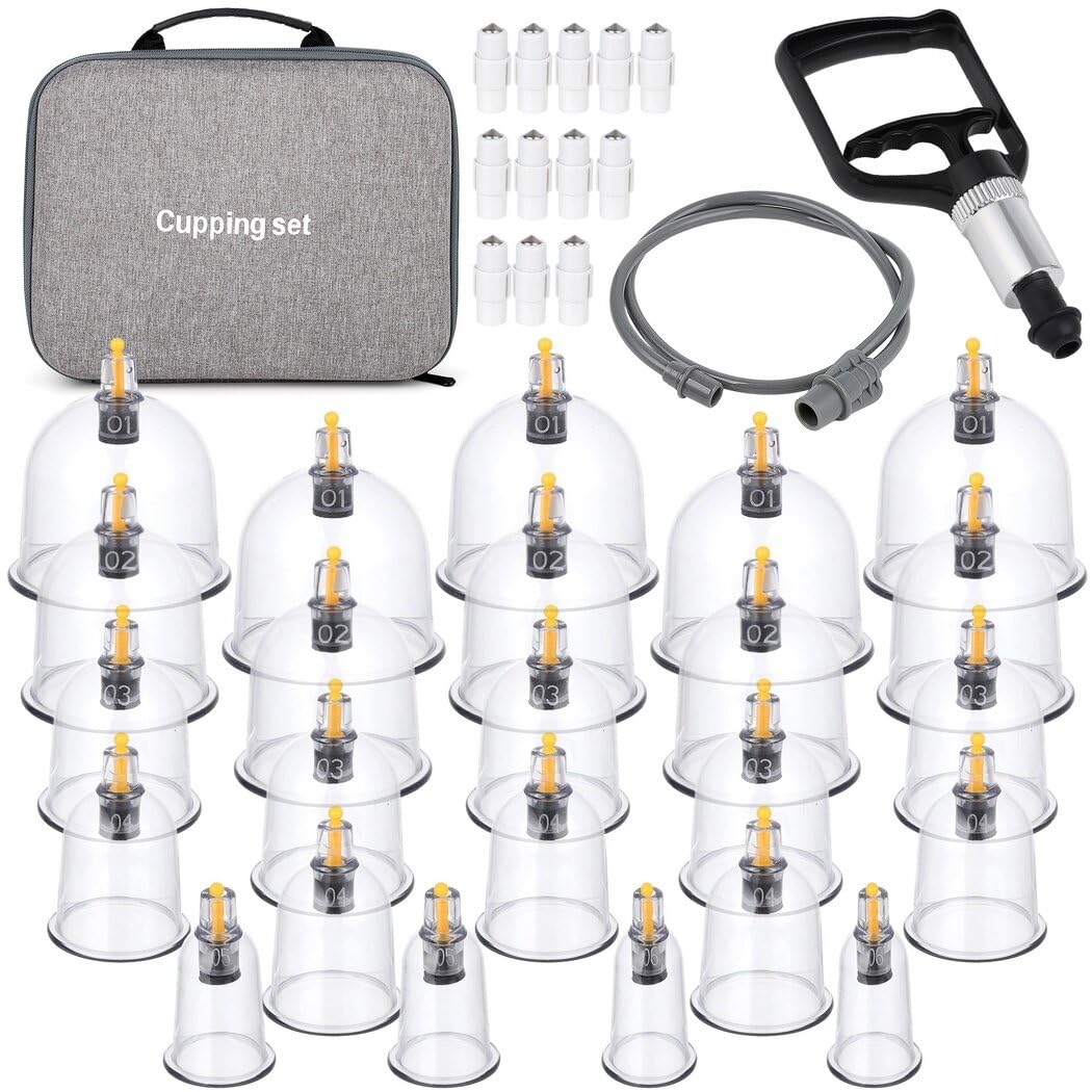 yeesport 24-cups cupping set for at-home professional-grade massage relief