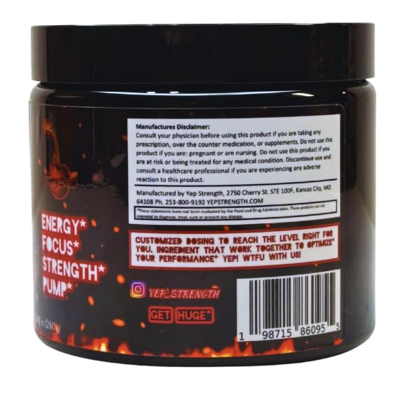 Yep Strength Wake The Faith Up ingredient lineup featuring cordyceps and theobromine.