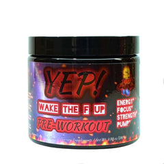 Scoop dispensing YEP Wake The Faith Up for easy pre-workout dosing