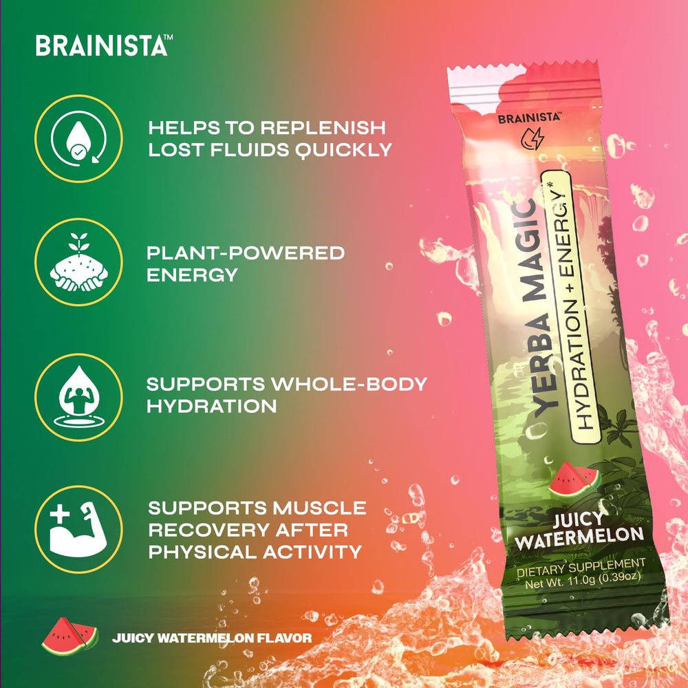 Yerba Magic electrolytes coconut water blend supports hydration and minerals.