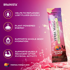 Yerba Magic Tropical Punch bottle showing electrolytes for hydration
