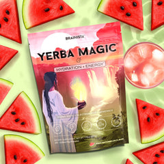 Yerba Magic Yerba Mate caffeine boost label highlights clean energy.