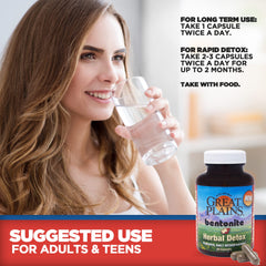 60 veggie capsules of Yerba Prima Bentonite Detox for daily use