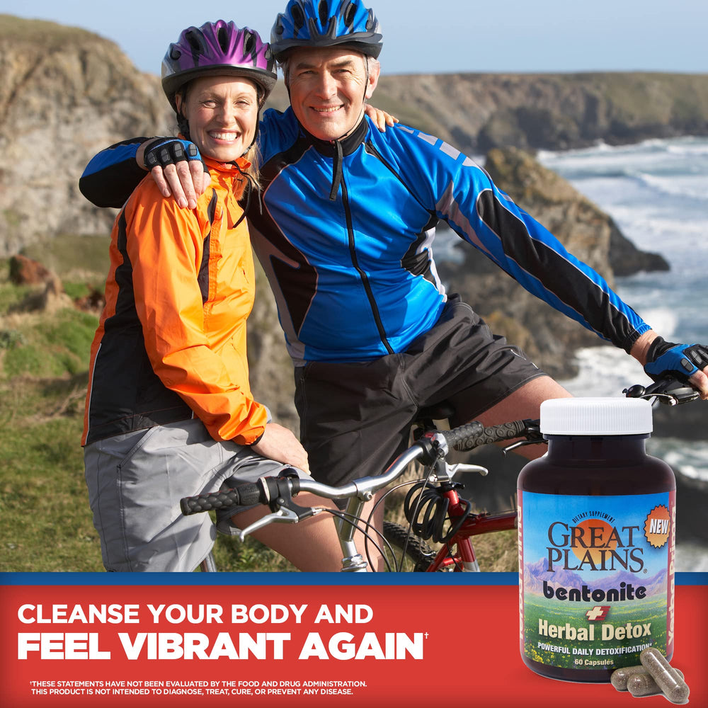 Label detail of Yerba Prima Bentonite Detox showing key benefits