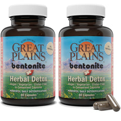 Yerba Prima Bentonite Detox pack of 2 bottles; convenient daily detox option