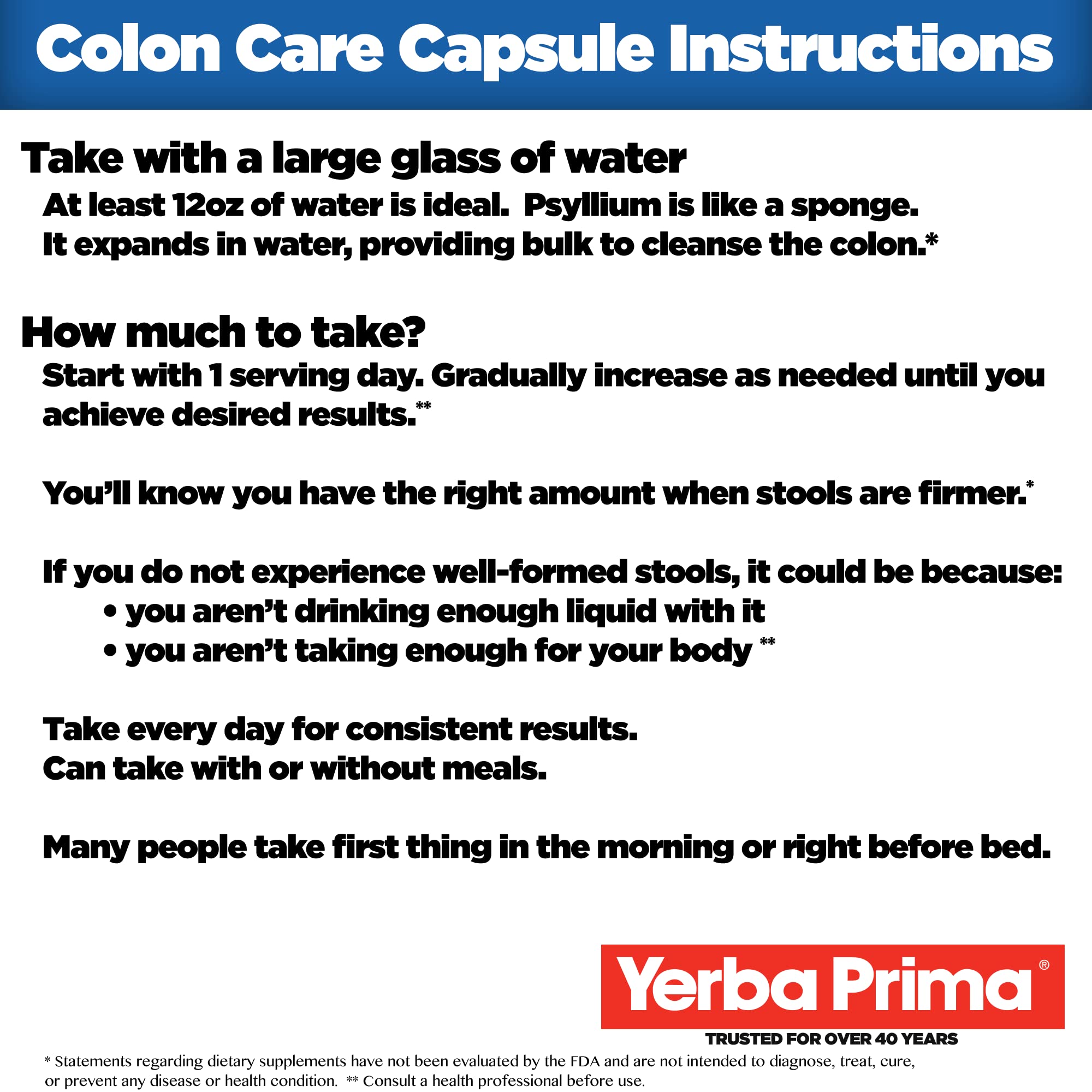 Yerba Prima nutrition label showing five fiber types included