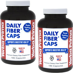 Yerba Prima Daily Fiber Formula bottle front showing plant based fiber blend for regularity