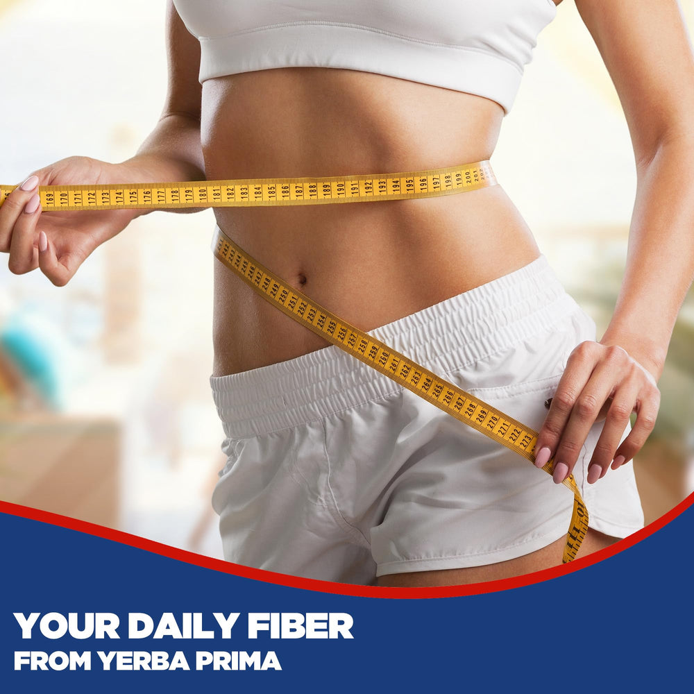 Yerba Prima Daily Fiber Formula stirred into a morning smoothie for easy daily fiber
