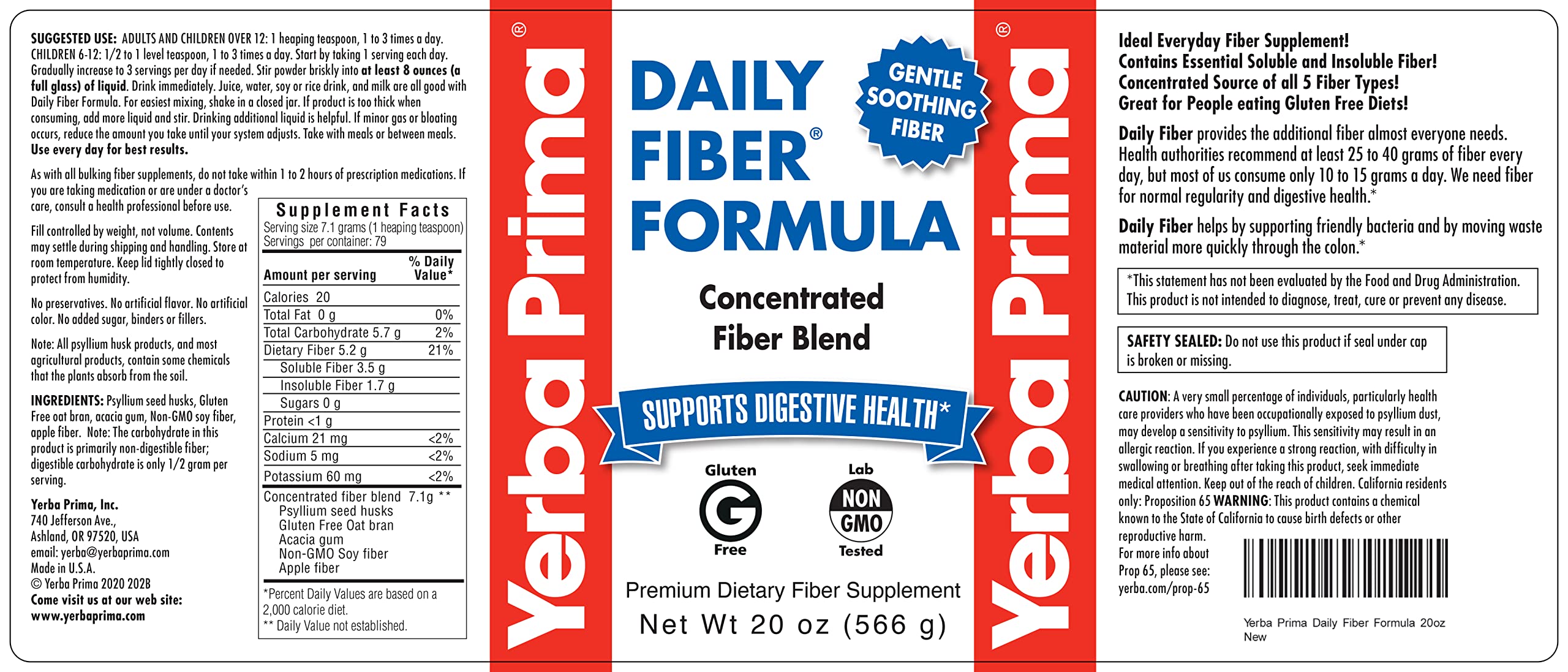 Yerba Prima Daily Fiber Formula two-pack on a retail shelf
