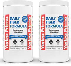 Yerba Prima Daily Fiber Formula powder in a jar for daily digestion support