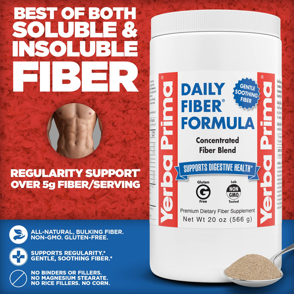 Yerba Prima Daily Fiber Formula shaker bottle after a quick shake