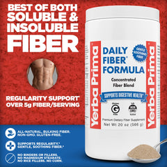 Yerba Prima Daily Fiber Formula shaker bottle after a quick shake