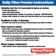Three-pack set of Yerba Prima fiber supplement supports a healthy gut routine