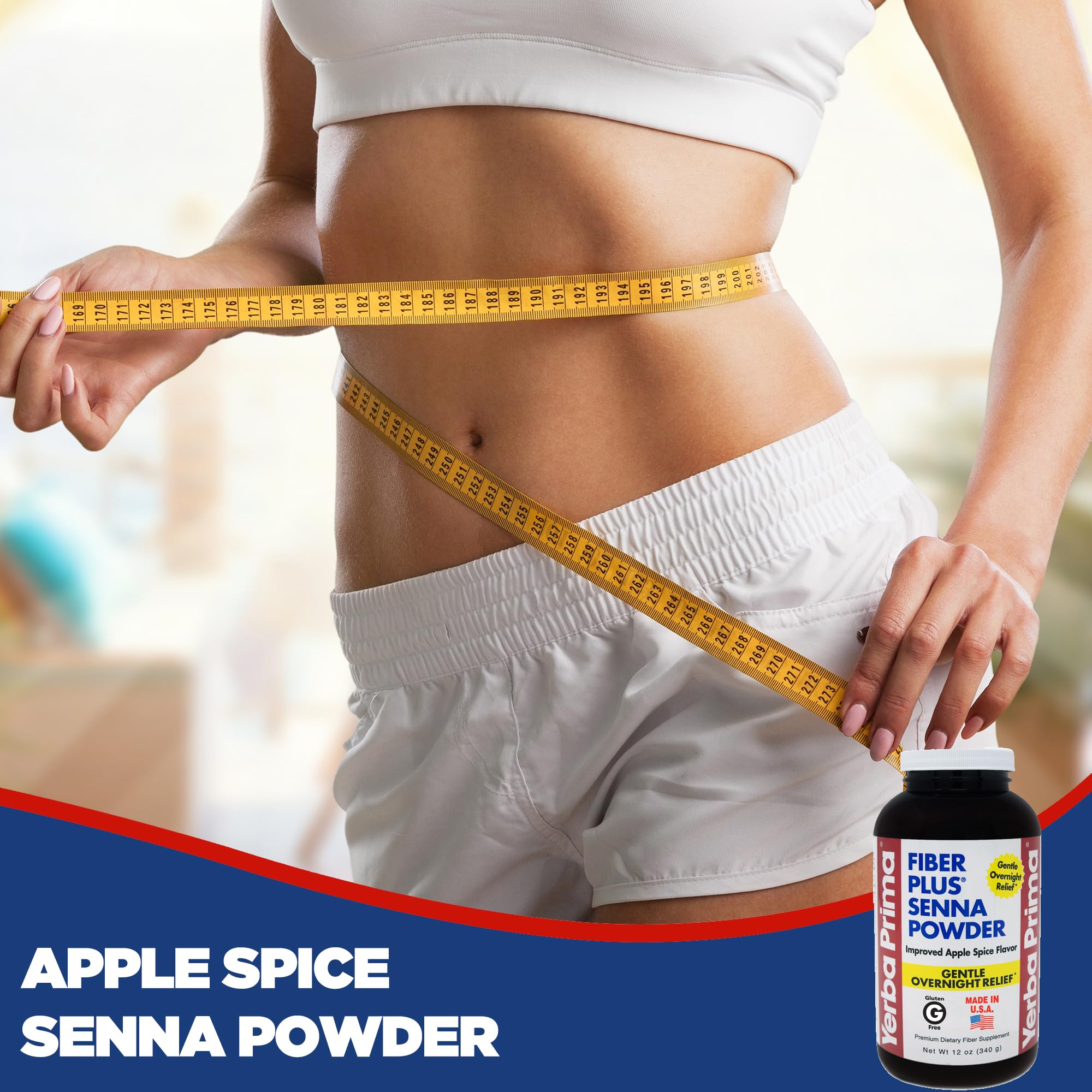 Yerba Prima Fiber Plus Senna Powder label close-up for brand recognition and flavor hint