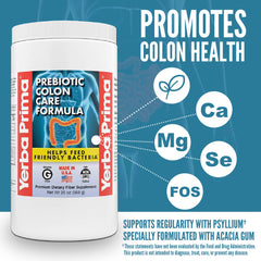 Yerba Prima Acacia Gum visual for gentle colon support and prebiotic effects.