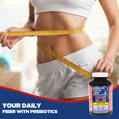 Yerba Prima psyllium fiber graphic highlights bulk and colon cleansing potential.