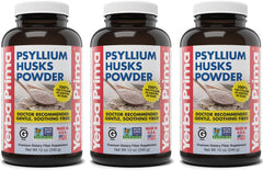 Yerba Prima psyllium husks powder bottle for daily fiber support.