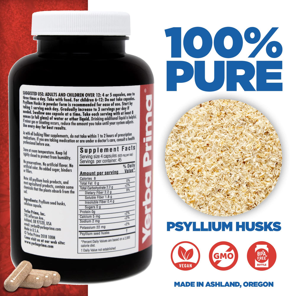 Servings with meals illustration for Yerba Prima Psyllium Husks Veg Caps.
