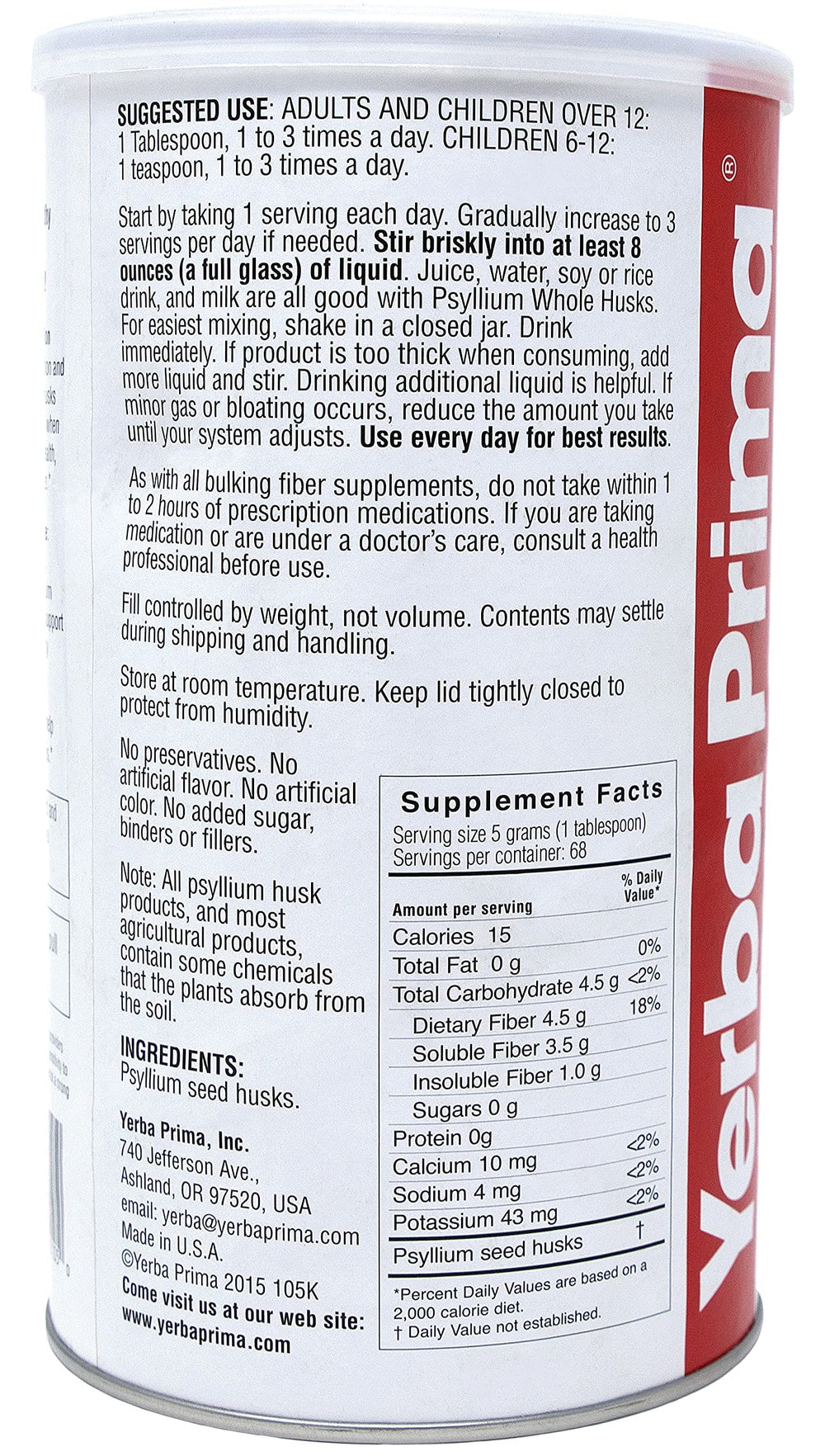 Yerba Prima Psyllium Whole Husks kitchen scene for daily wellness routine