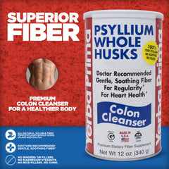Yerba Prima Psyllium Whole Husks measuring scoop for easy portioning