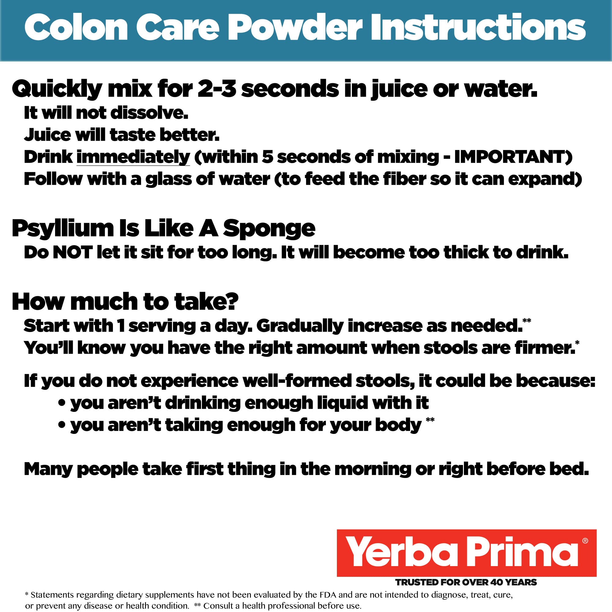 Yerba Prima FOS prebiotic image signaling nourishment for gut flora.