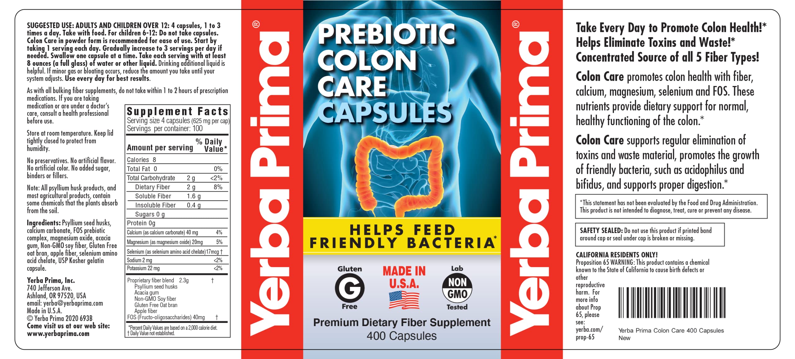 Two-bottle pack display for easy daily routine with colon care.
