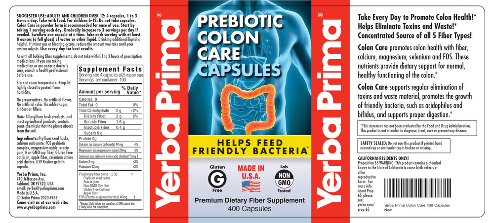 Two-bottle pack display for easy daily routine with colon care.