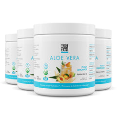 Yes You Can! Aloe Vera Drink Mix bottle in Peach Lemonade flavor for hydration.