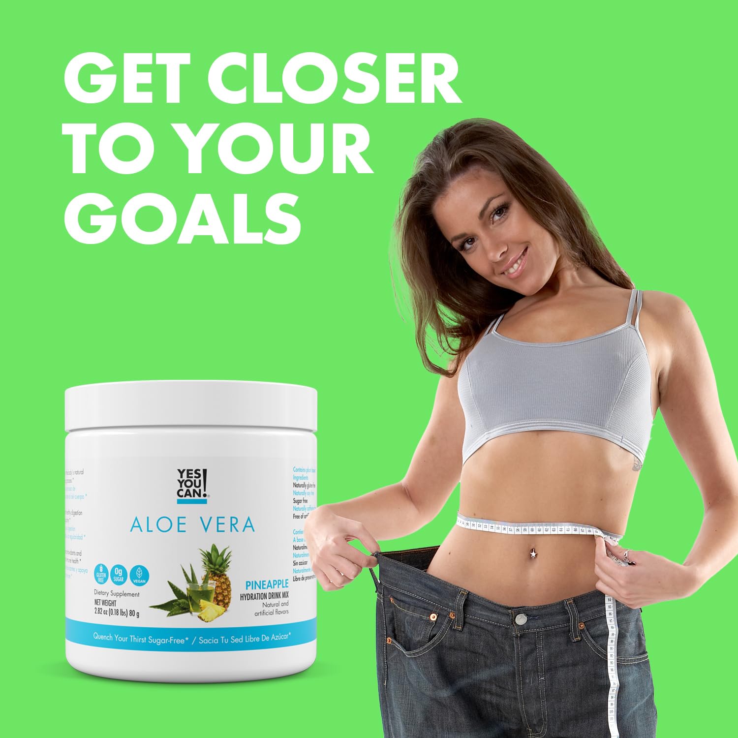 Yes You Can Aloe Vera Drink Mix organic label signals natural ingredients and USA-made quality