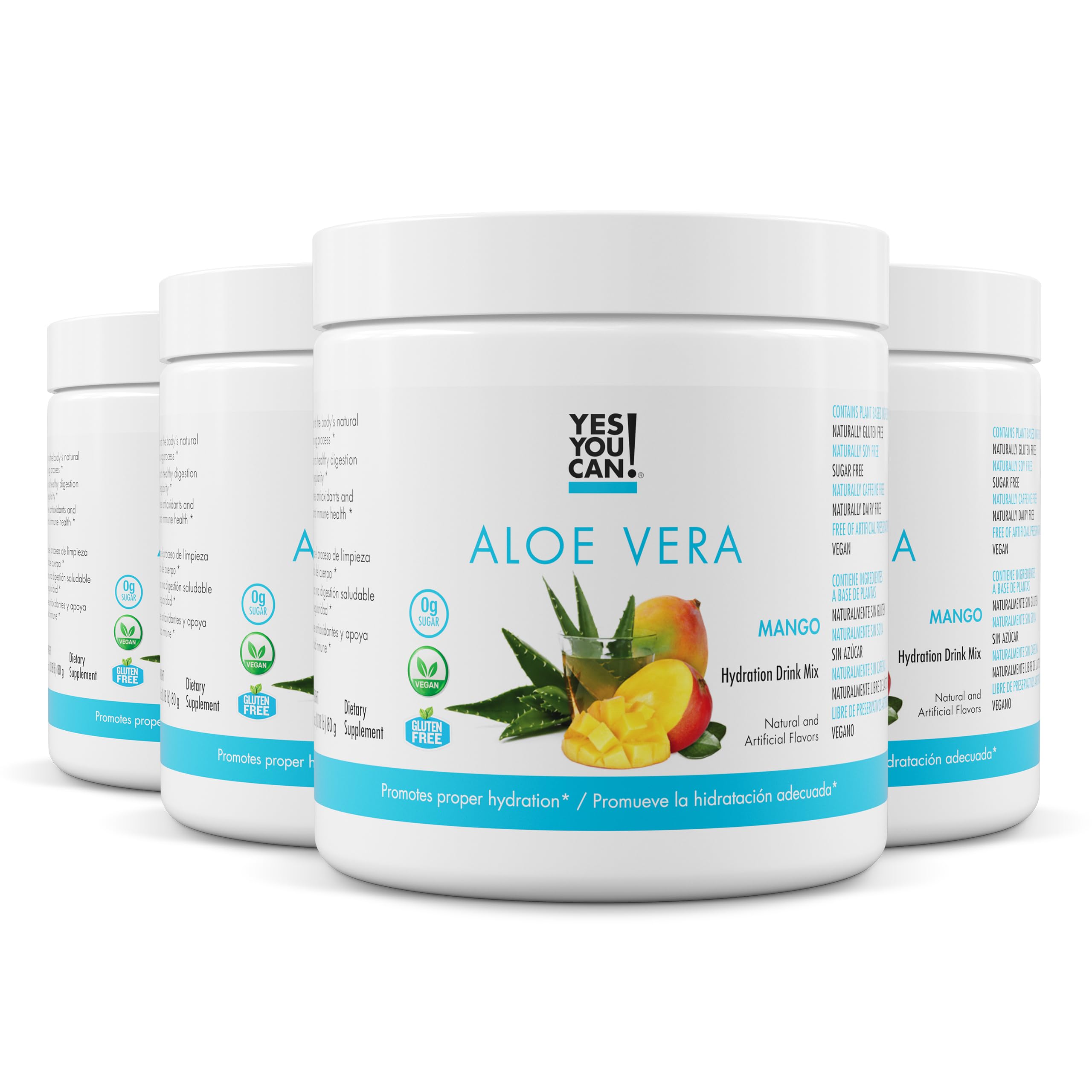 Yes You Can! Aloe Vera mango bottle for convenient hydration on the go.