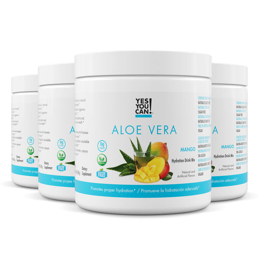 Yes You Can! Aloe Vera mango bottle for convenient hydration on the go.