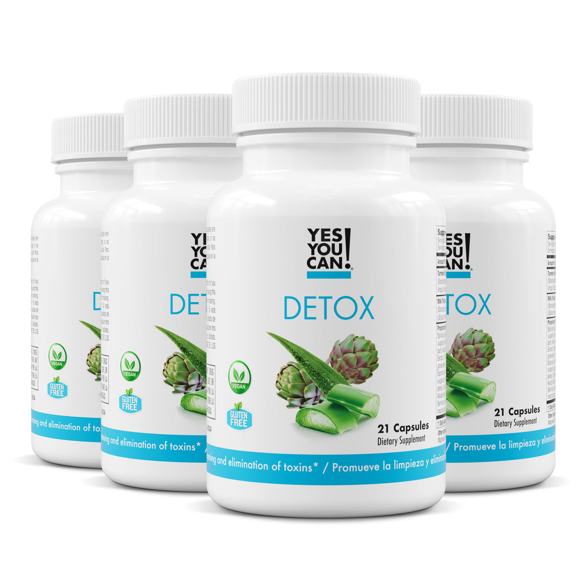 Yes You Can! detox bottle front view for convenient daily wellness.