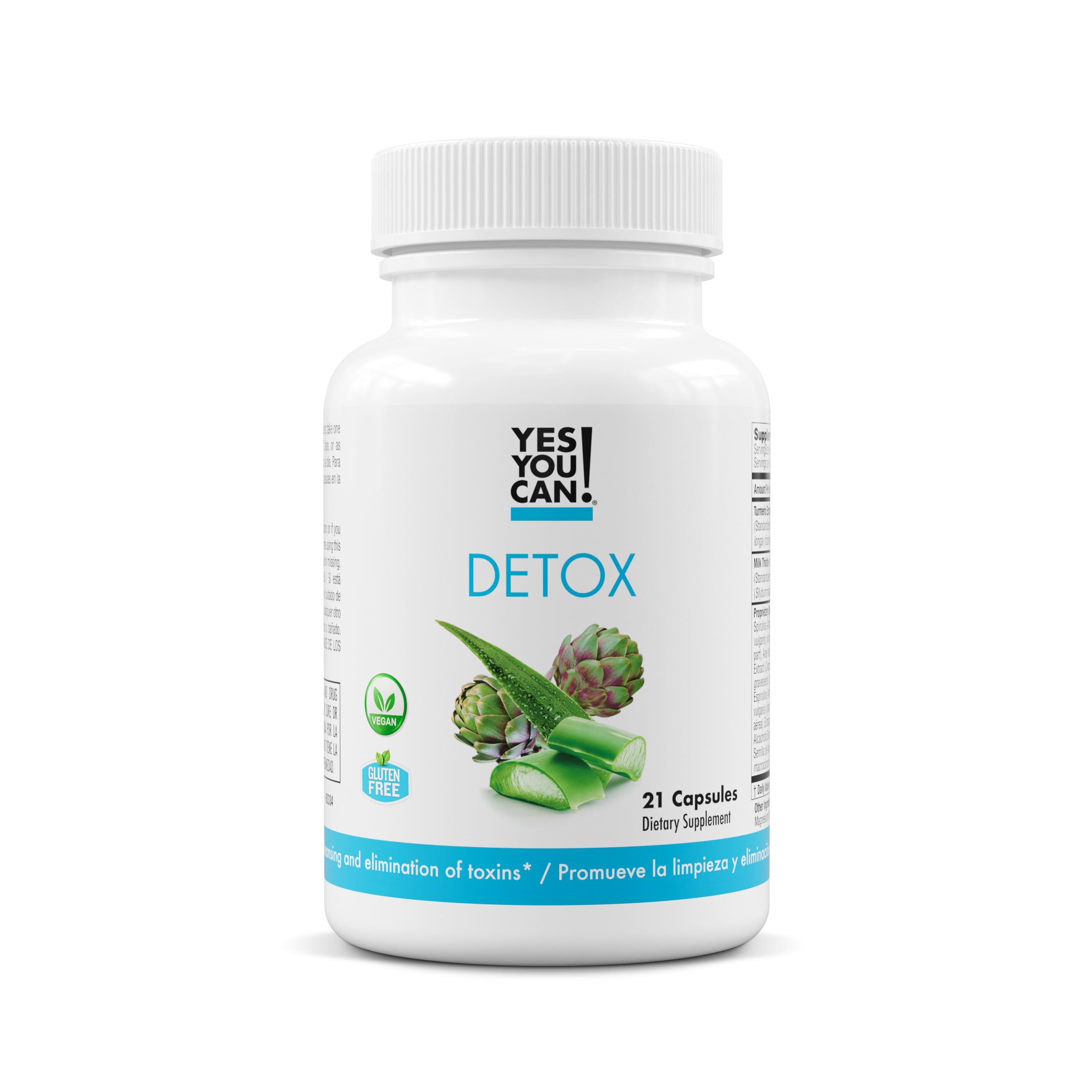 Yes You Can detox bottle front, gluten-free wellness support in a compact capsule.