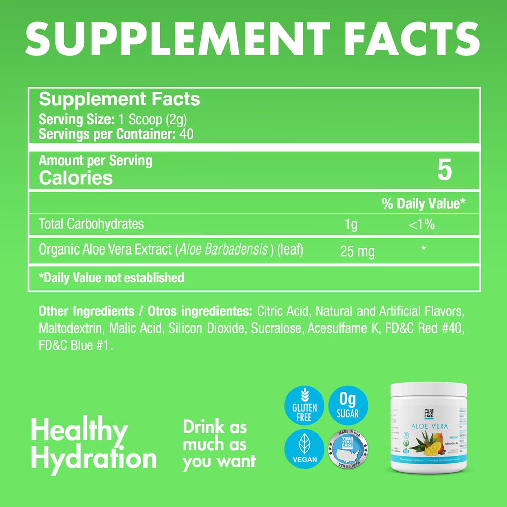 Refreshing mango hydration over ice with Yes You Can mix.