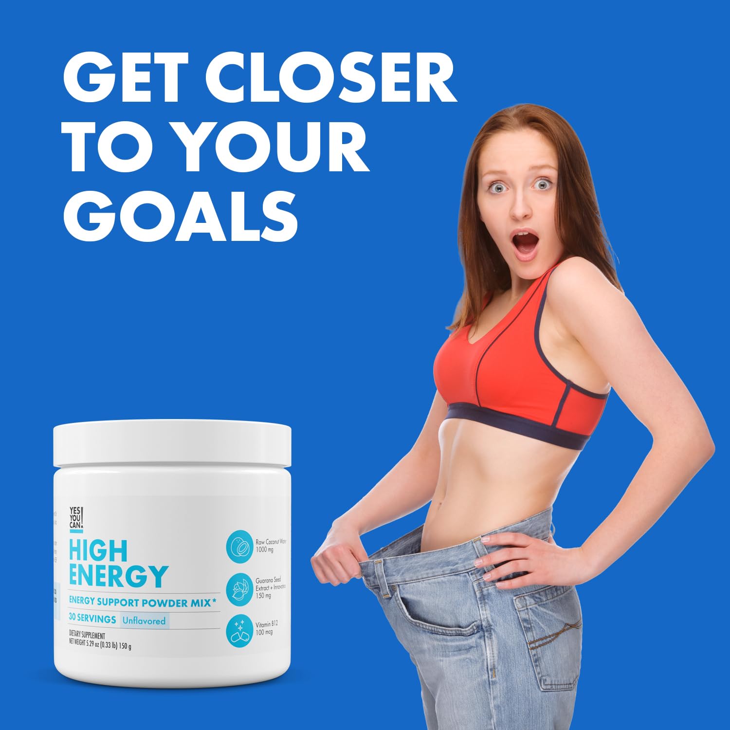 Yes You Can! Shake Booster ingredients coconut-tea highlights tropical aroma and clean energy.