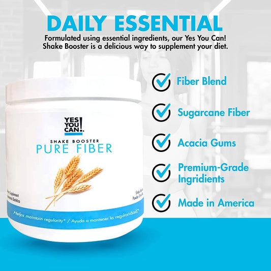 Yes You Can! Shake Booster Pure Fiber shake being mixed for on-the-go nutrition.